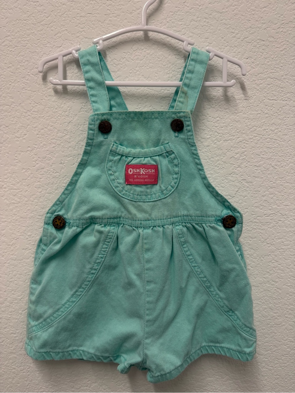 1980s Vintage OshKosh B'gosh Mint Green Toddler Overalls - Rare Find